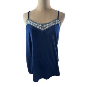 NWT!! "Cupshe" Navy Tank Top Embroidered V Neck Size 16T Boho Cowgirl Rodeo